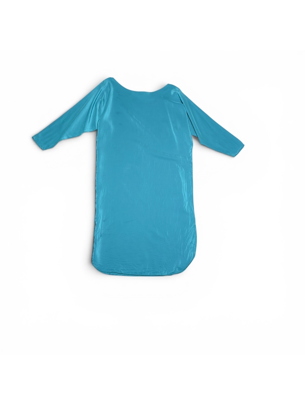 Vintage Kate Bishop Teal Blue Long Sleeve Dress with Rounded Hem 1X